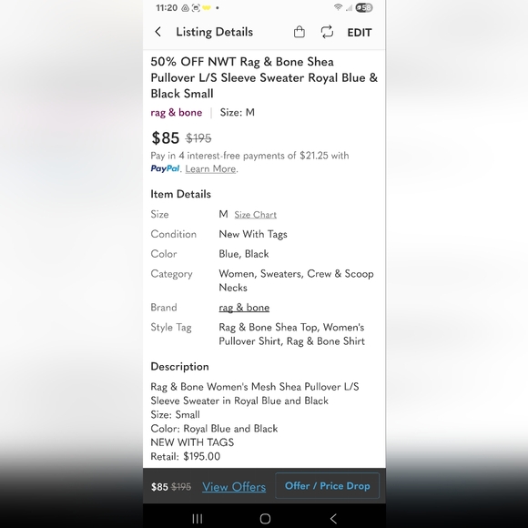 2PC NIB Rag & Bone ANLEN Crinkled Leather Tall Boot 7.5 & Rag & Bone  Sweater - Picture 12 of 15